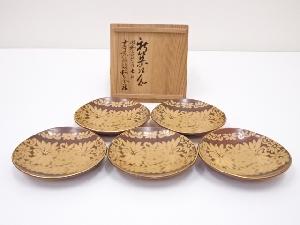 銀彩唐草銘々皿5客